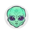 thumbnail image 2 of SIDONKU 60 inch Round Beach Towel Blanket Alien Head Starry Eyes Space Inside Pin Badges Cartoon Travel Circle Circular Towels Mat Tapestry Beach Throw, 2 of 2