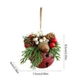 thumbnail image 3 of yulier Rustic Metal Christmas Bells Ornaments with Bow Pinecone Berry Pine Needles, Christmas Tree Decorations Xmas Holiday Party Wreath Hanging Bell Pendant, 3 of 6