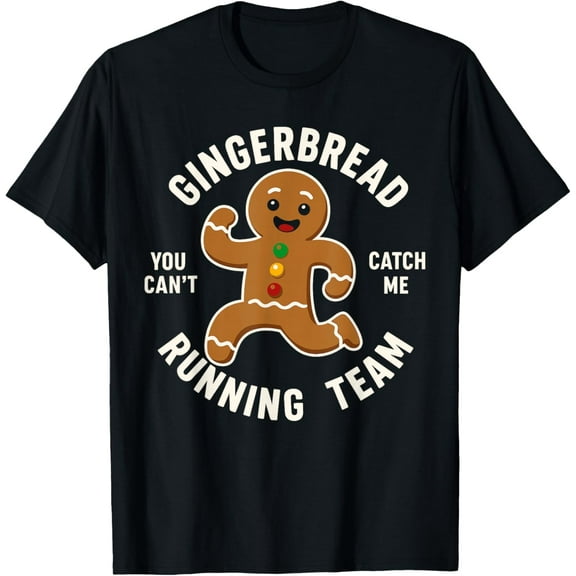 Xmax Running Gingerbread Man Costume, Running Team Christmas T-Shirt tee