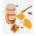 thumbnail image 3 of Ambesonne Honey Bee Shower Curtain, Spoon Jar and Sunflowers, 69"Wx70"L, Orange and Multicolor, 3 of 5