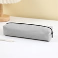 thumbnail image 2 of Solid Color Canvas Zipper Pencil Case, Portable Lightweight Pouch for Pens, Pencils & Stationery Storage, 8.7" x 2.4" x 1.2" Organizer for Desk, Campus & Home, Gray, By Cosmug, 2 of 2