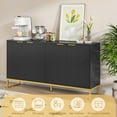 thumbnail image 5 of LUCKYELF Sideboard Buffet Cabinet, Fluted Accent Cabinet with Adjustable Shelves, Storage Cabinet for Kitchen, Black, 5 of 8