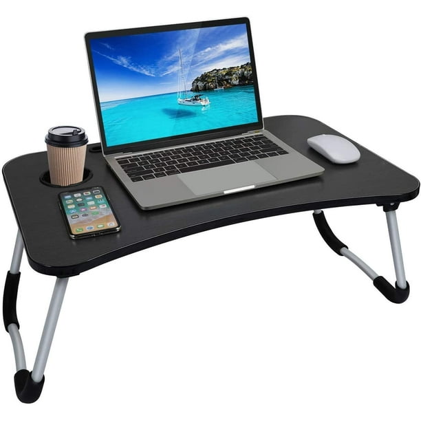 Uten Table de Lit Pliable, Bureau d'ordinateur Portable Pliable en