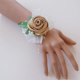 thumbnail image 4 of Ramillete de muñeca, mano hecha a mano de boda de de honor de novia de flor de muñeca champán Muñeca Corsage Hand Flower, 4 of 5
