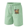thumbnail image 2 of JULMCOMO American Flag Men's Shorts Drawstring Red White Blue Loose 250 Anniversary USA Summer Shorts for 1776 with Pockets Mint Green M, 2 of 4