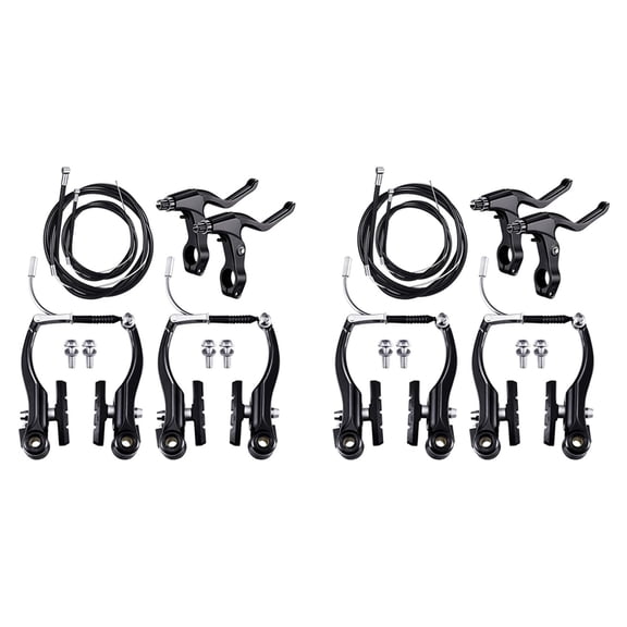 2X Complete Bicycle Mountain Bike Set,V Brake Outer Cables Lever Front&Rear Brake Cable Bike Brake Accessories