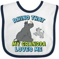 thumbnail image 3 of Inktastic Rhino That My Grandpa Loves Me with Cute Rhinos Boys or Girls Baby Bib, 3 of 4