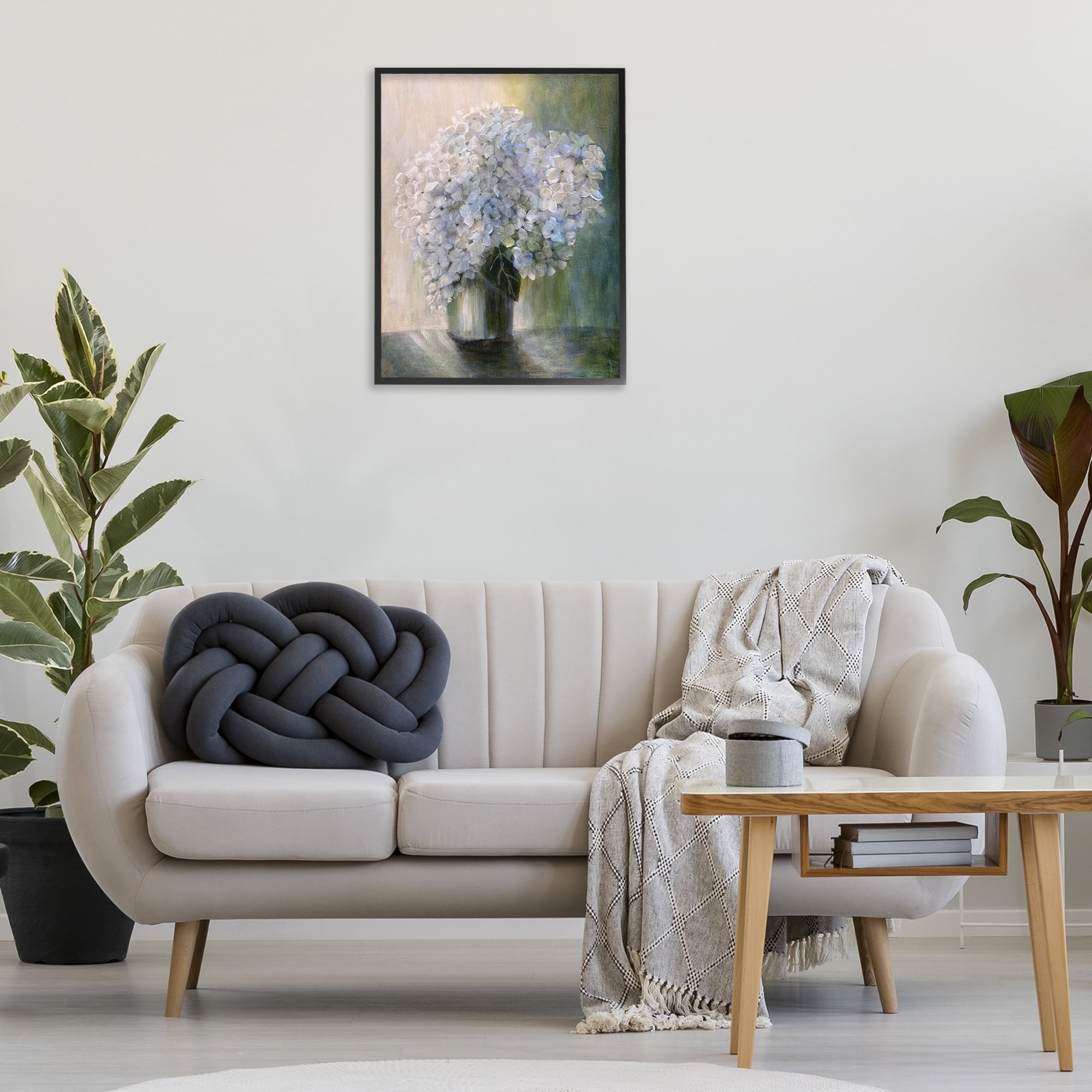 Stupell Industries Hydrangea Still Life Botanical & Floral Painting Black Framed Art Print Wall Art, 24 x 30