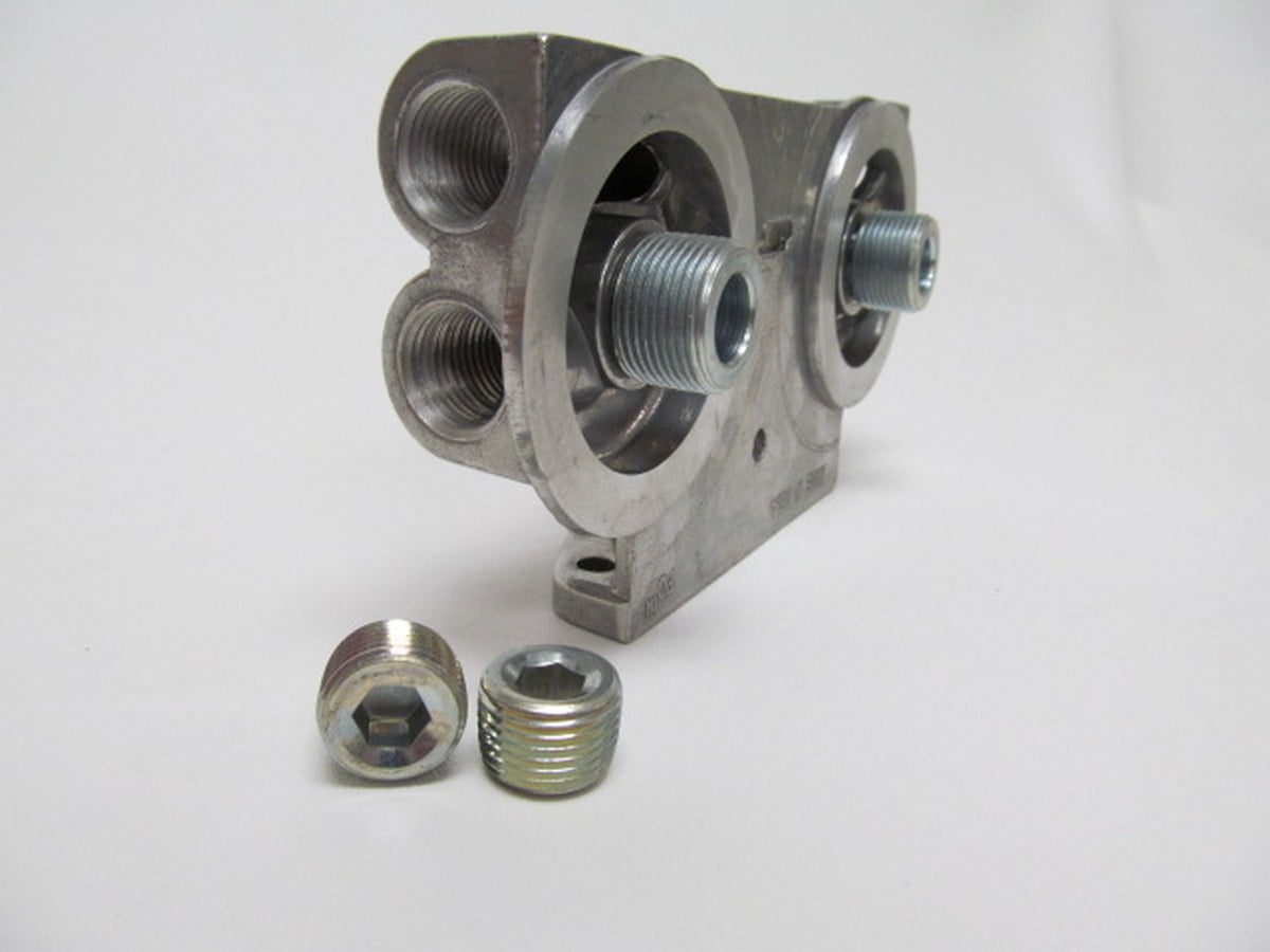 PermaCool Dual Oil Filter Mount 1in12 Thread 1/2in NPT