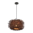thumbnail image 2 of Lámpara colgante de lámpara de ratán, lámpara E27 de estilo Retro japonés, lámpara colgante de techo, accesorio de iluminación para sa de estar, - Café Sunnimix pantalla de luz colgante, 2 of 8