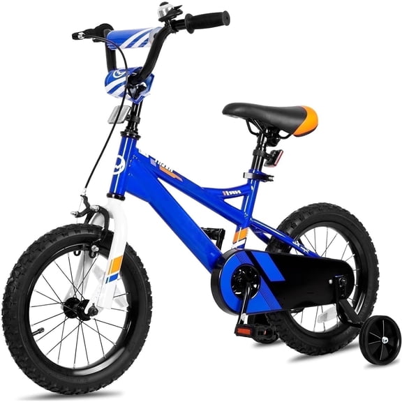 hykolity 14 inch Kids Bike Children Bicycle for Boy 3-5 Years Old Cycling Kiddo Height 35-41 inch Coaster Brakes Include Training Wheel Blue