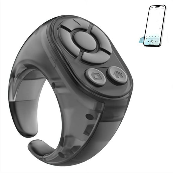 New Scrolling Ring Microphone Remote Control,Fingertip Wireless Bluetooth Remote Control for Phone