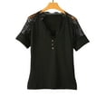 thumbnail image 4 of Gvmfive Women Short Sleeve V Neck Lace Tops, 4 of 7
