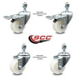 thumbnail image 2 of 3 Inch Nylon Wheel Swivel 12mm Threaded Stem Caster Set 2 Total Lock Brakes, 2 of 2