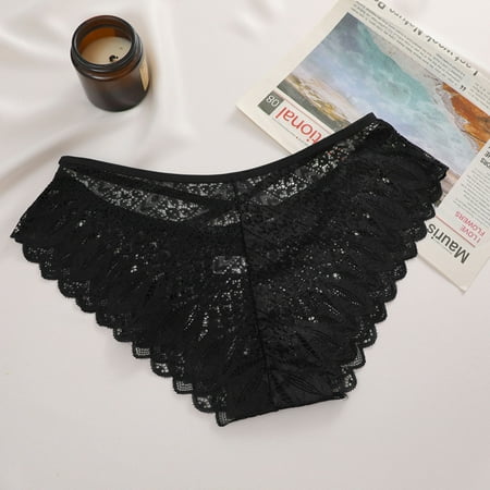 Hot Buy: Cotton Panty for Women  Braguita de Mujer  Women s Fashion Briefs Comfortable Underwear Women Causal Lace Panties Briefs SOPATENOR Black S