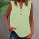 thumbnail image 2 of Camiseta sin mangas de verano para mujer, corte holgado, plisada, cuello en V, sin mangas, fluida, informal, 2 of 5
