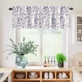 thumbnail image 5 of 3 Piece Kitchen Curtains and Valances Set Purple Grey Botanical Cafe Curtains 36 Inch Length Spring Floral Summer Farmhouse Valance & Tier Curtain for Living Room Bedroom Window 54"x18"+27"x36"*2, 5 of 6