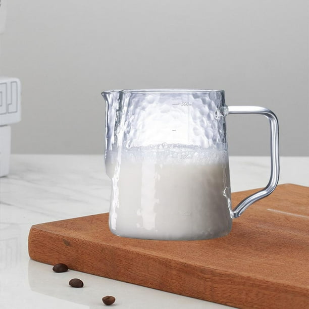 Jarra de cristal para espumar leche, accesorios de , jarra para espumar leche de 500ml, jarra para espumar leche Mango de vidrio DYNWAVEMX jarra de espuma de leche