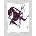 thumbnail image 1 of Girls Tapestry, Abstract Portrait of a Fantasy Girl with Long Fly-Away Hair and Butterflies, Wall Hanging for Bedroom Living Room Dorm Decor, 40W X 60L Inches, Eggplant and White, by Ambesonne, 1 of 2