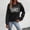 Black, variant on Grandma Print Women's Sweatshirt Long Sleeve Crewneck Relax Fit Spring Fashion Pullover Sweater Fall Tops