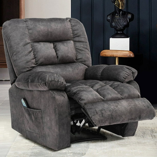 Ebello Recliner Chairs with Massage and Heat Overstuffed Fabric Manual