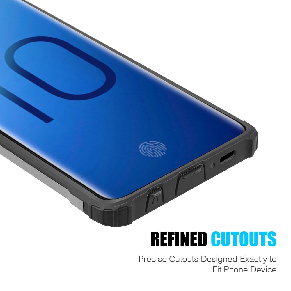 BUNDLE: Rugged Performance Dual Layer Hybrid Case for Galaxy S10 Plus (Gray) & Retractable 3.5mm Headphone Splitter Cable - Port Covers, Bumper Corner Protection, Shock Absorption, Raised Lip Guard