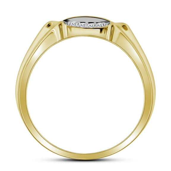 10K Yellow Gold Mens Round Diamond Cluster Ring 1/4 Cttw, Mens Size: 7-13