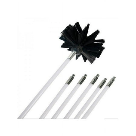 

Dragonus Flexible Chimney Cleaning Brush Sweep Sweeping Kit Flue Drain Rods & Brush with Long Flexible 6 Rods
