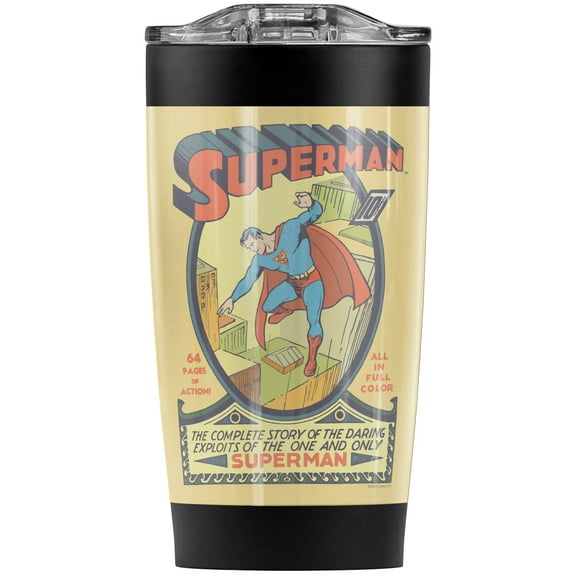Superman #1 Stainless Steel Tumbler 20 oz Coffee Travel Mug/Cup, Vacuum Insulated & Double Wall with Leakproof Sliding Lid | Great for Hot Drinks and Cold Beverages