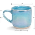 thumbnail image 6 of Blue Glossy Rainbow Glaze 17 ounce Stoneware Coffee Cup Mugs Set of 4, 6 of 7