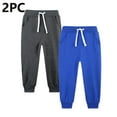 thumbnail image 2 of OGLCCG Boys Sweatpants 2 Pack Elastic Waist Baggy Active Drawstring Joggers with Pockets Solid Color Athletic Pants for Kids 5-14 Years, 2 of 3
