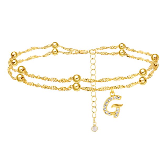Tobillera de playa dorada de tamaño ajustable, tobillera de joyería para mujer, regalo de joyería de playa Wmkox8yii fajkfhkj3623