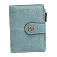 thumbnail image 2 of Cartera para mujer con tarjetero y múltiples ranuras para citas, negocios y calle. Azul claro, 2 of 9