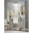 thumbnail image 4 of Magnolia Flower Sheer Curtains 84 Inches Long 2 Panels Flowers Oil Painting Light Filtering Semi Sheer Window Curtains Drapes for Bedroom Living Room 52"x84", 4 of 7