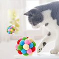 thumbnail image 4 of Bolas coloridas para gatos, 1 juguete interactivo de entrenamiento para gatos, pompones coloridos para gatos, juguetes para masticar con bolas de felpa para gatitos, suministros para mascotas, 4 of 5