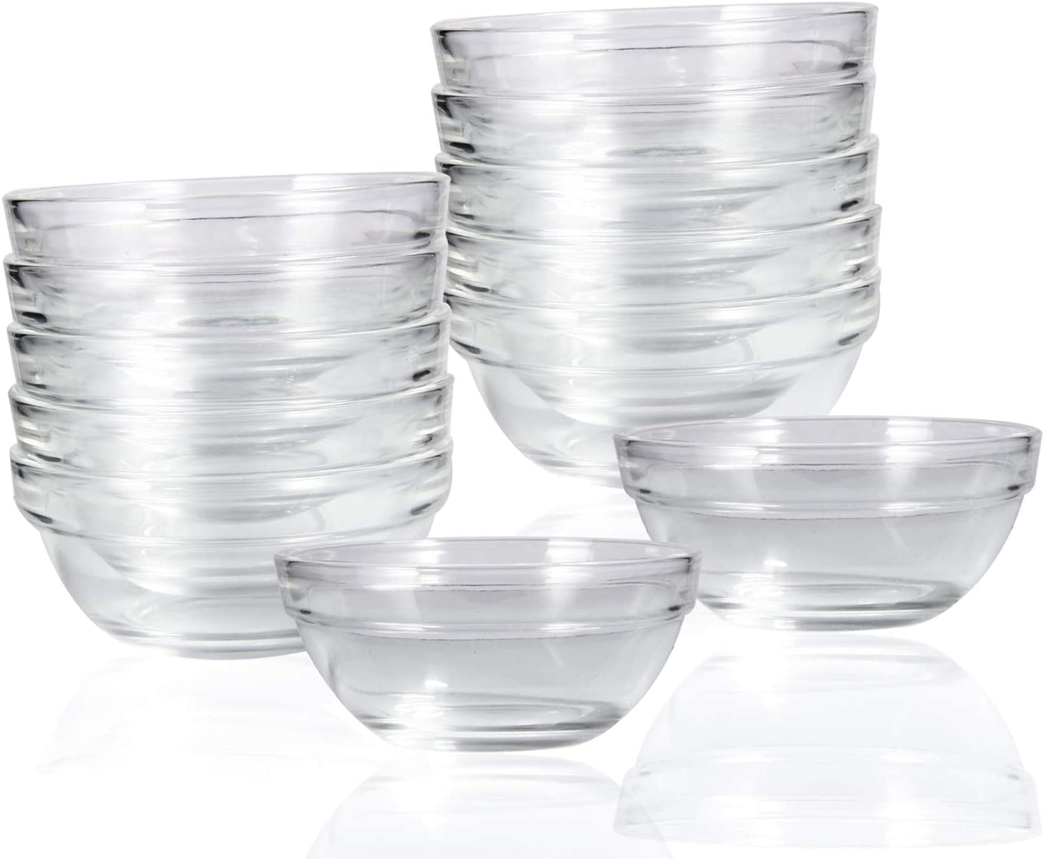 Dessert Dips & Candy Dishes 8 Pack Ramekin Bowls 3.5" Glass Bowls for Kitchen 