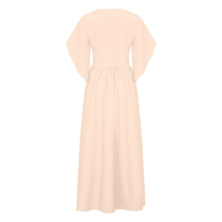 Women's V-Neck Trumpet Sleeve Dress, Waist Split, Floral Printed, Formal Beach & Wedding Guest - Walmart.com Women's V-Neck Trumpet Sleeve Dress, Waist Split, Floral Printed, Formal Beach & Wedding Guest - Walmart.com