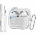 thumbnail image 1 of wonima44 Case for AirPods Pro 3 (2025) with Secure Lock, Anti-Smudge, Soft TPU Transparent Cover for Apple AirPod Pro 3rd Generation with Phone Stand Function, Cleaning Kit & Keychain, Clear, 1 of 1