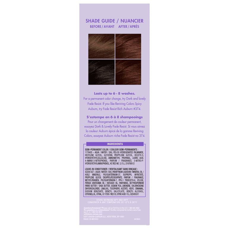 Dark and Lovely Reviving Colors Hair Color, 393 Spiced Auburn