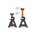 thumbnail image 5 of Torre Auto 2 Piezas 3 Toneladas Doble Seguro Altura 28-42 Cm negro naranja, 5 of 5