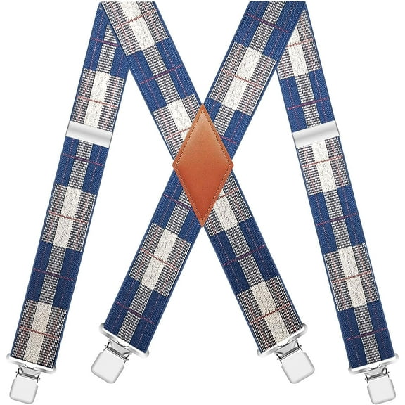 2 inch Suspenders For Men Heavy Duty With Clips X-Back Elastic Adjustable Brace