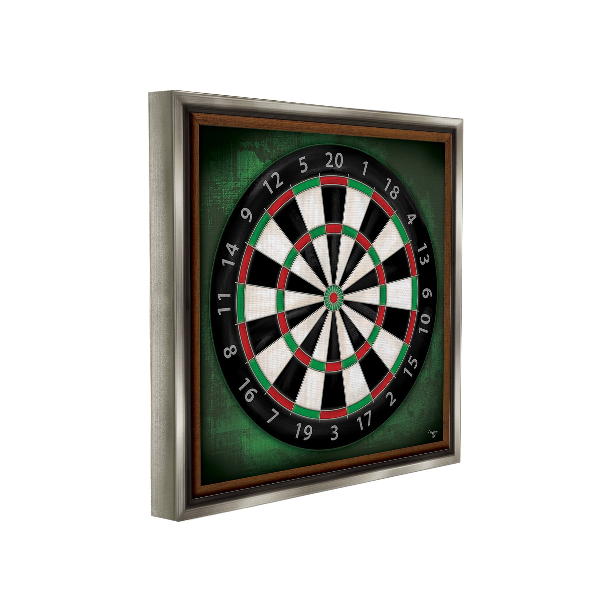 Stupell Industries Traditional Darts Game Sports Painting Gray Floater Framed Canvas Art Print Wall Art, 18 x 18