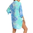 thumbnail image 4 of Beach Cover-Up V-Neck Shirt with Bikini-Friendly Design, Long Sleeve Swimwear Top in Quick-Dry Fabric for Poolside & Resort Wear,Sky Blue 3XL, 4 of 4
