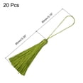 thumbnail image 2 of Unique Bargains 6.5' Silky Bookmark Tassels with Loop for DIY Craft Accessory, 20Pack Army Green, 2 of 5