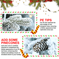thumbnail image 5 of Tcbosik 3ft Small Prelit Christmas Tree with Warm White Lights, Mini Tabletop Xmas Tree with 70 LED Lights, 7 Pine Cones and 365 Branch Tips, Indoor Holiday Decoration, White+Green, 5 of 8