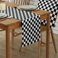 thumbnail image 3 of Table Runner 120 Inches Long for Kitchen Dining, Simple Black White Checkered Dresser Scarf Farmhouse, Dining Table Decorations for Wedding/Parties, Lattice Buffalo Plaid 13 x 120 In, 3 of 9