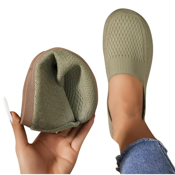 Censtreet Women's Breathable Flats Shoes Breathable Slip on Shoes Casual Flats Comfortable Walking Shoes