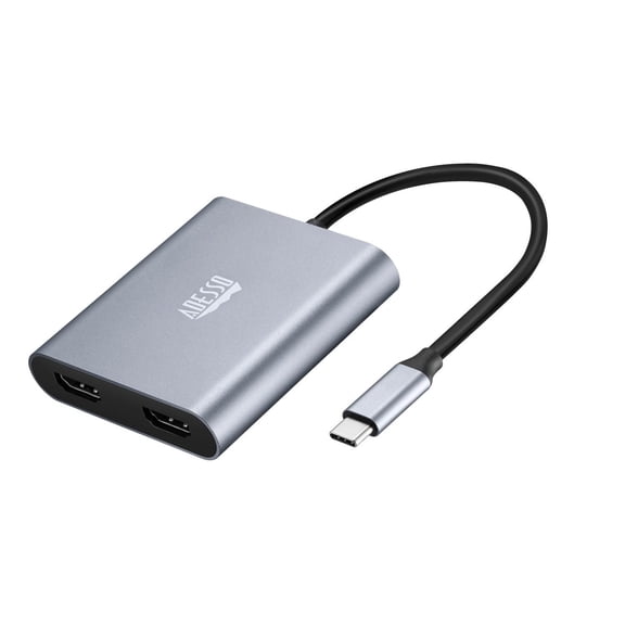 Adesso USB C to Dual HDMI Adapter, Compact and Portable USB C Adapter, Supports 4K60Hz and Dual 2K/1080P60Hz, for MacBook/Lenovo Yoga/Thinkpad, XPS, and More