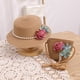 thumbnail image 4 of Sombrero de 56-58cm de circunferencia, sombrero protector solar para mujer, sombrero para sol y playa, Sombrero de Paja de verano, conjunto de sombrero para el sol y bolsa de paja, 4 of 5