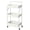 White - With Handle, variant on Foldable Rolling Utility Cart with Handle, 3-Tier No Assembly Metal Folding Storage Trolley for Bathroom, Kitchen, Snacks, Craft, Makeup, Books, Black and White